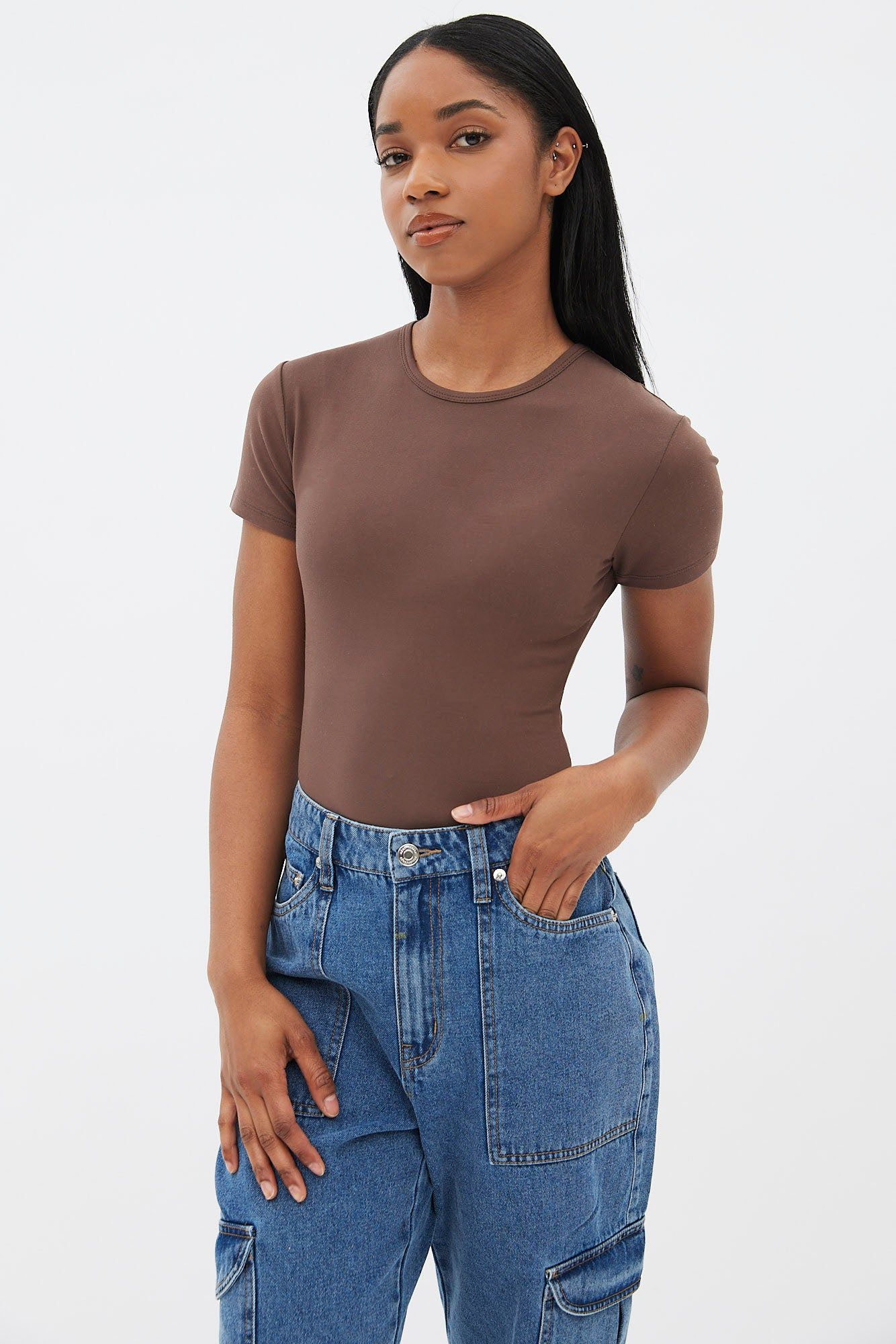 Short Sleeve Crew Neck Bodysuit sold by Bluenotes product image thumbnail 13