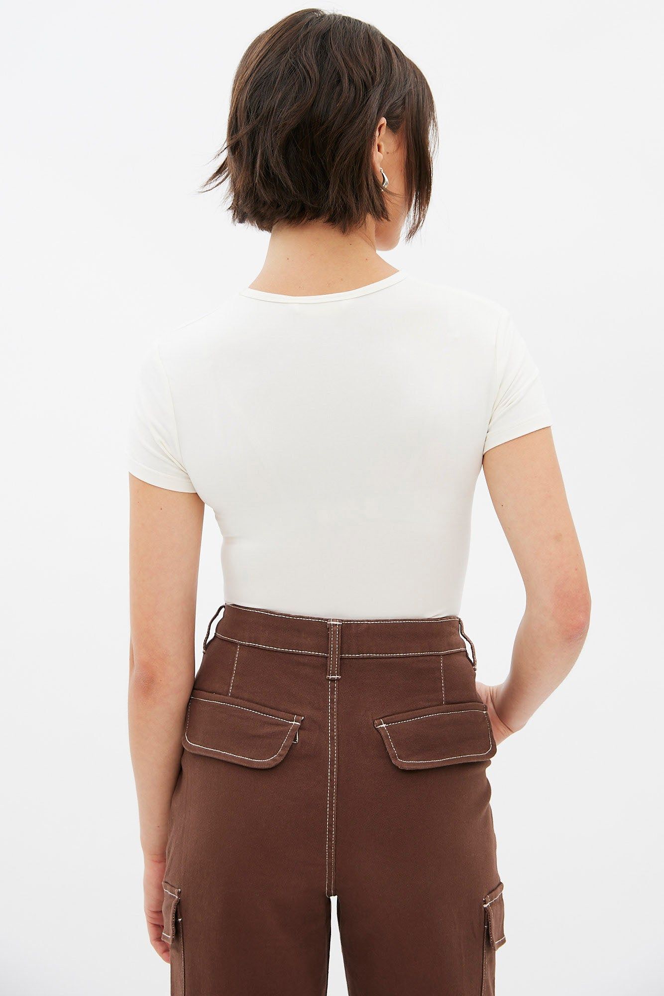 Short Sleeve Crew Neck Bodysuit sold by Bluenotes product image thumbnail 9