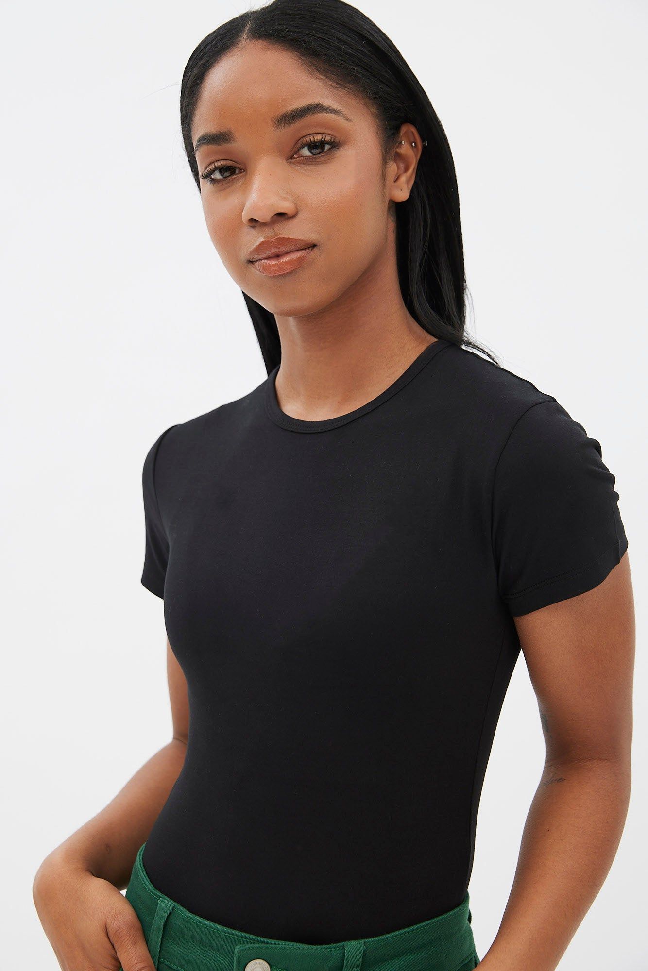 Short Sleeve Crew Neck Bodysuit sold by Bluenotes product image thumbnail 4