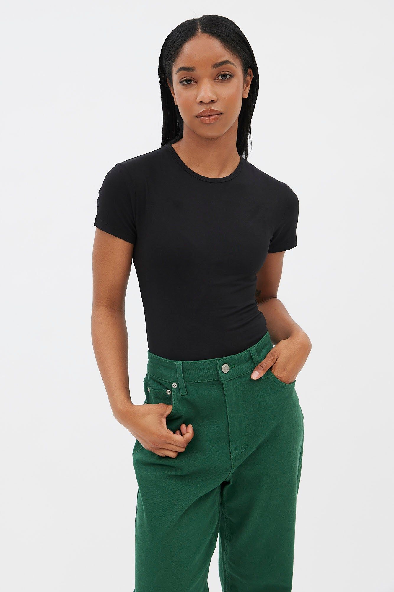 Short Sleeve Crew Neck Bodysuit sold by Bluenotes product image thumbnail 2