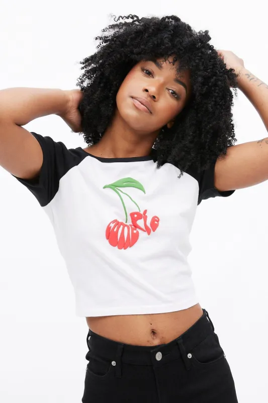 Cherry Cutie Pie Graphic Raglan Sleeve Baby Tee sold by Bluenotes