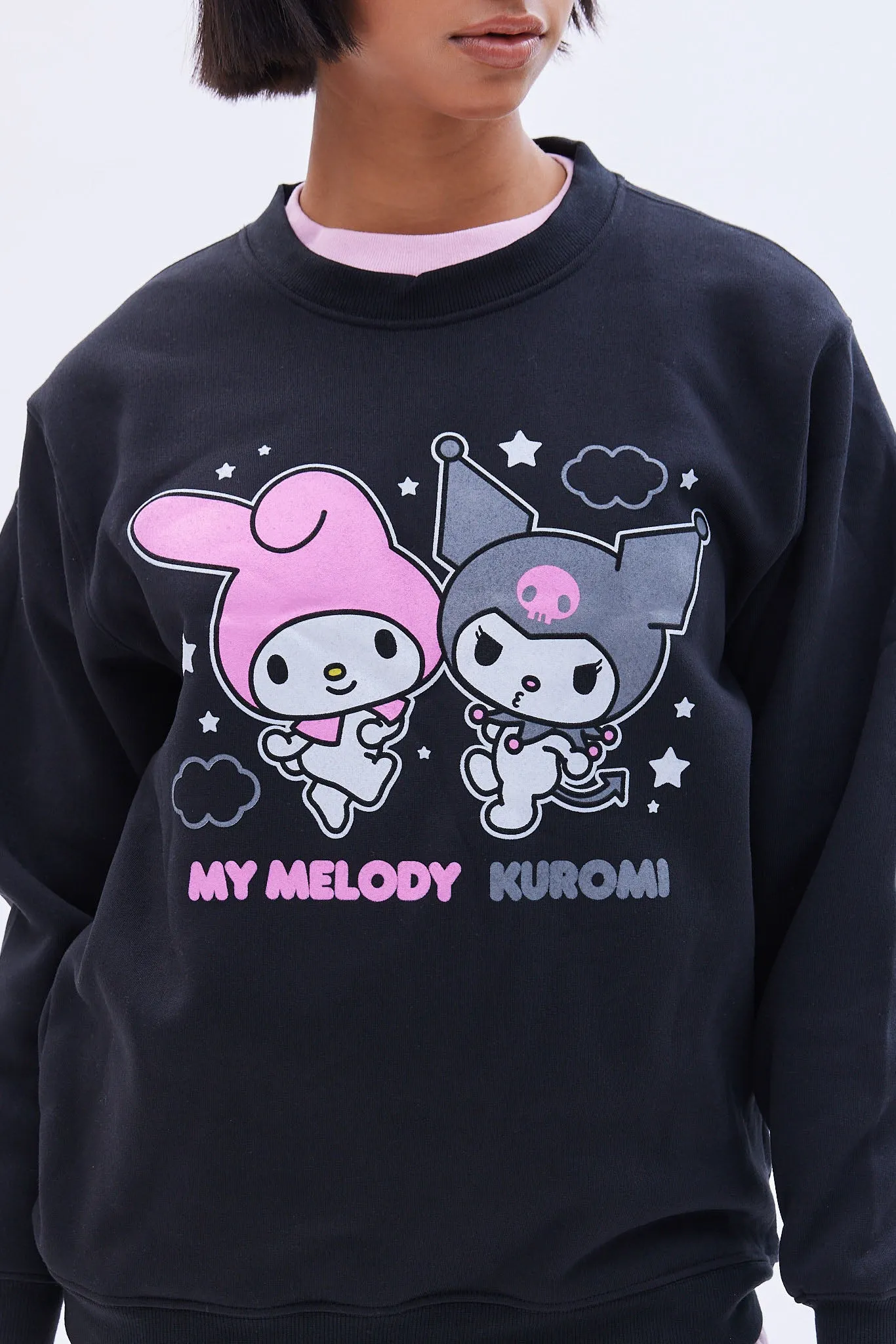 Hello Kitty My Melody Kuromi Graphic Crew Neck Oversized Sweatshirt sold by Bluenotes product image thumbnail 3