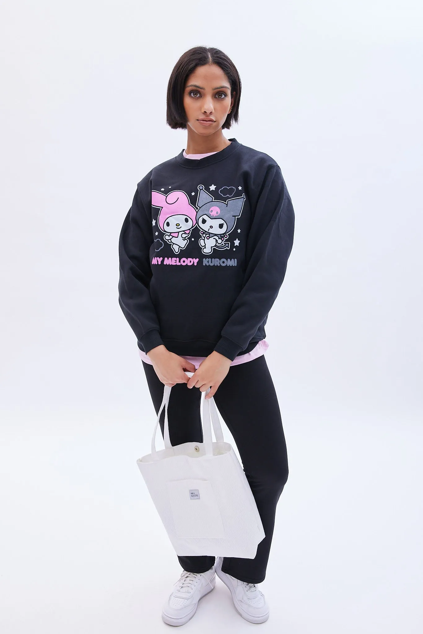 Hello Kitty My Melody Kuromi Graphic Crew Neck Oversized Sweatshirt sold by Bluenotes product image thumbnail 2
