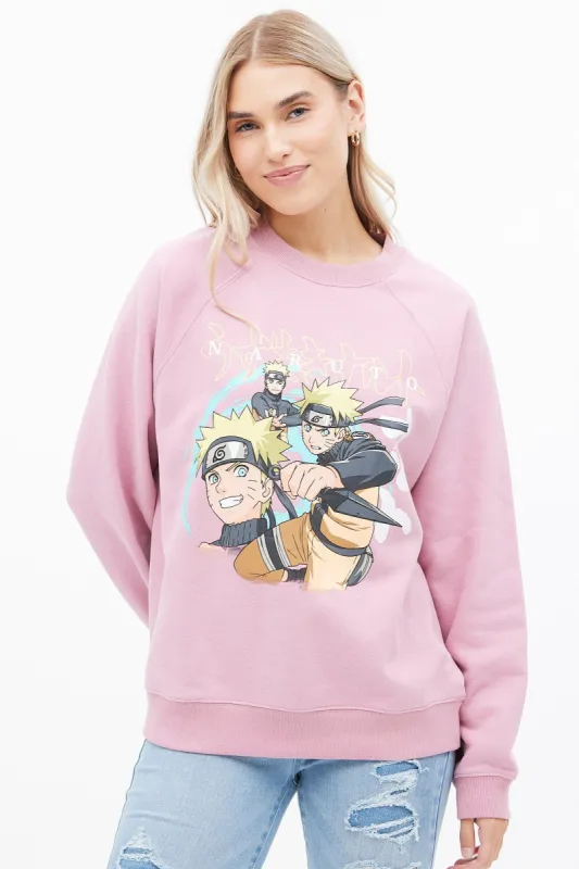 Naruto Graphic Raglan Sleeve Pullover Sweatshirt sold by Bluenotes