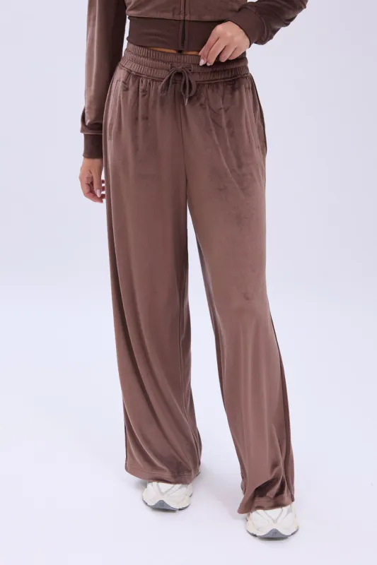 AERO Velour Wide Leg Sweatpants sold by Bluenotes