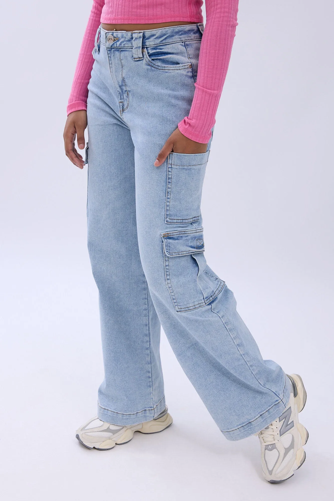 Super High Rise Wide Leg Cargo Jeans sold by Bluenotes product image thumbnail 5