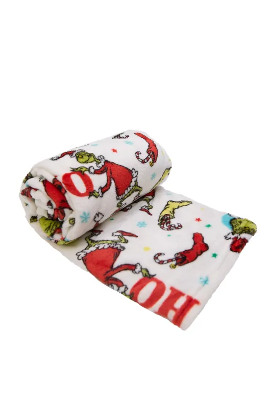 The Grinch Boots Printed Plush Throw Blanket sold by Bluenotes