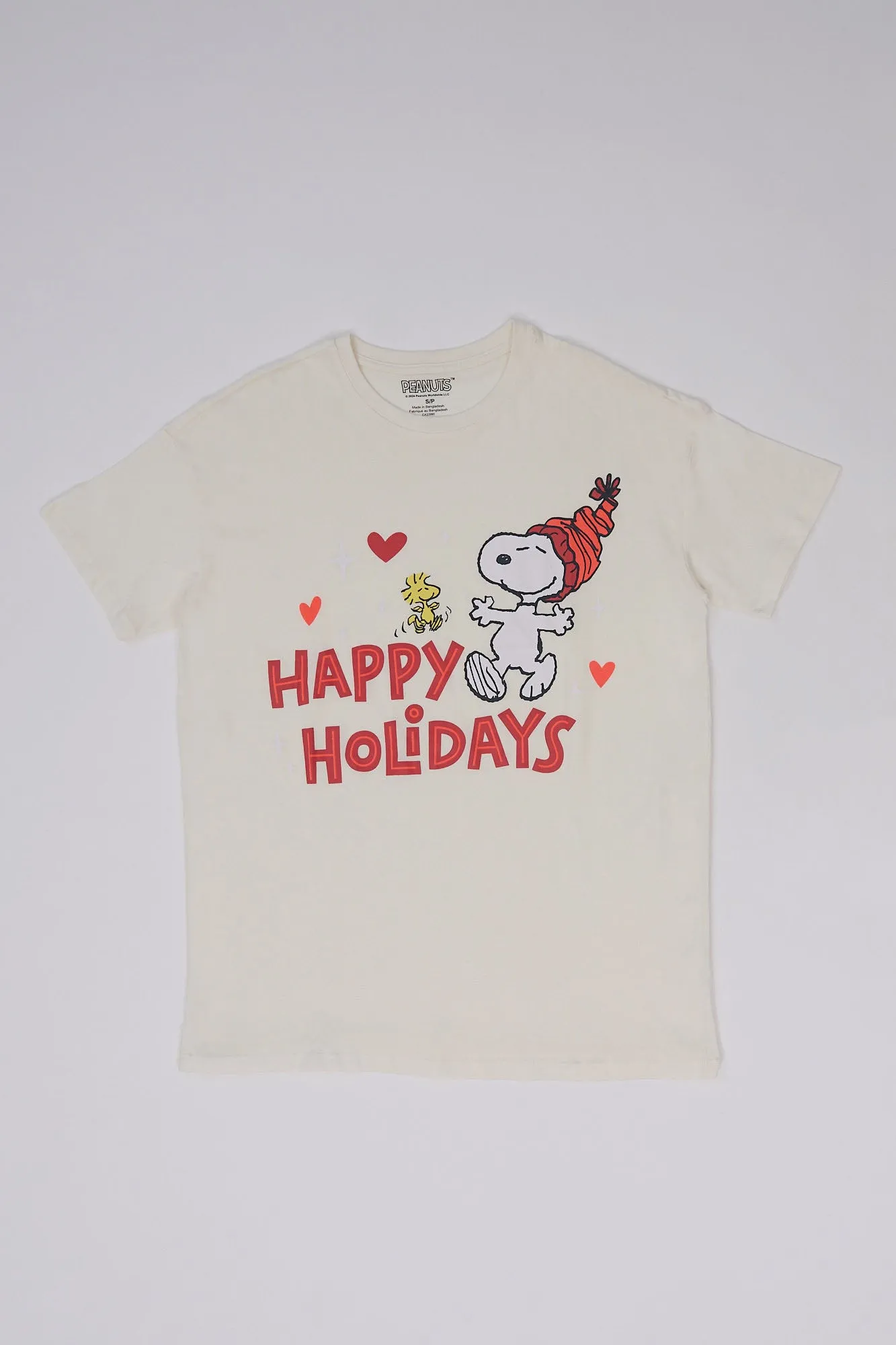 Peanuts Snoopy Happy Holidays Graphic Relaxed Tee sold by Bluenotes