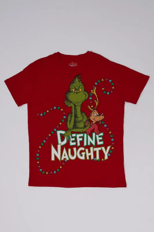 The Grinch Define Naughty Graphic Tee sold by Bluenotes