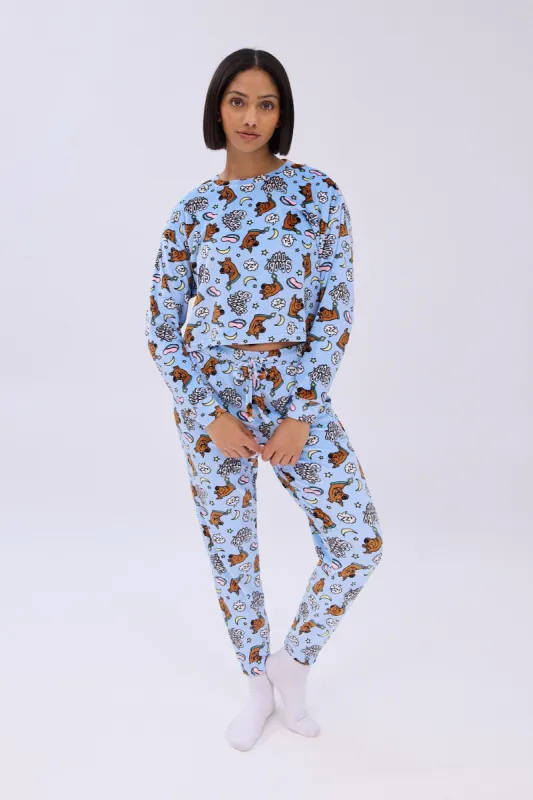 Scooby-Doo Printed Velour Pajama Jogger And Tee Set sold by Bluenotes