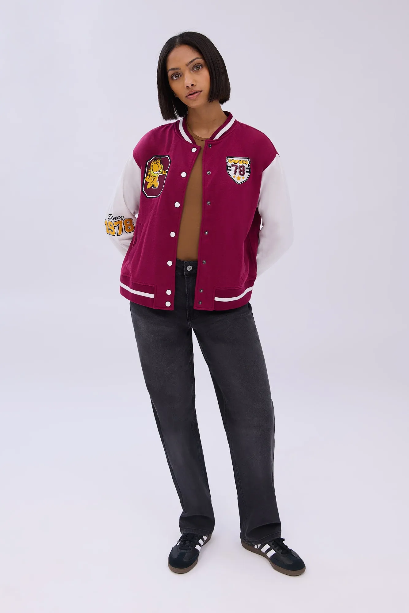 Garfield Embroidered Patch Varsity Jacket sold by Bluenotes product image thumbnail 2