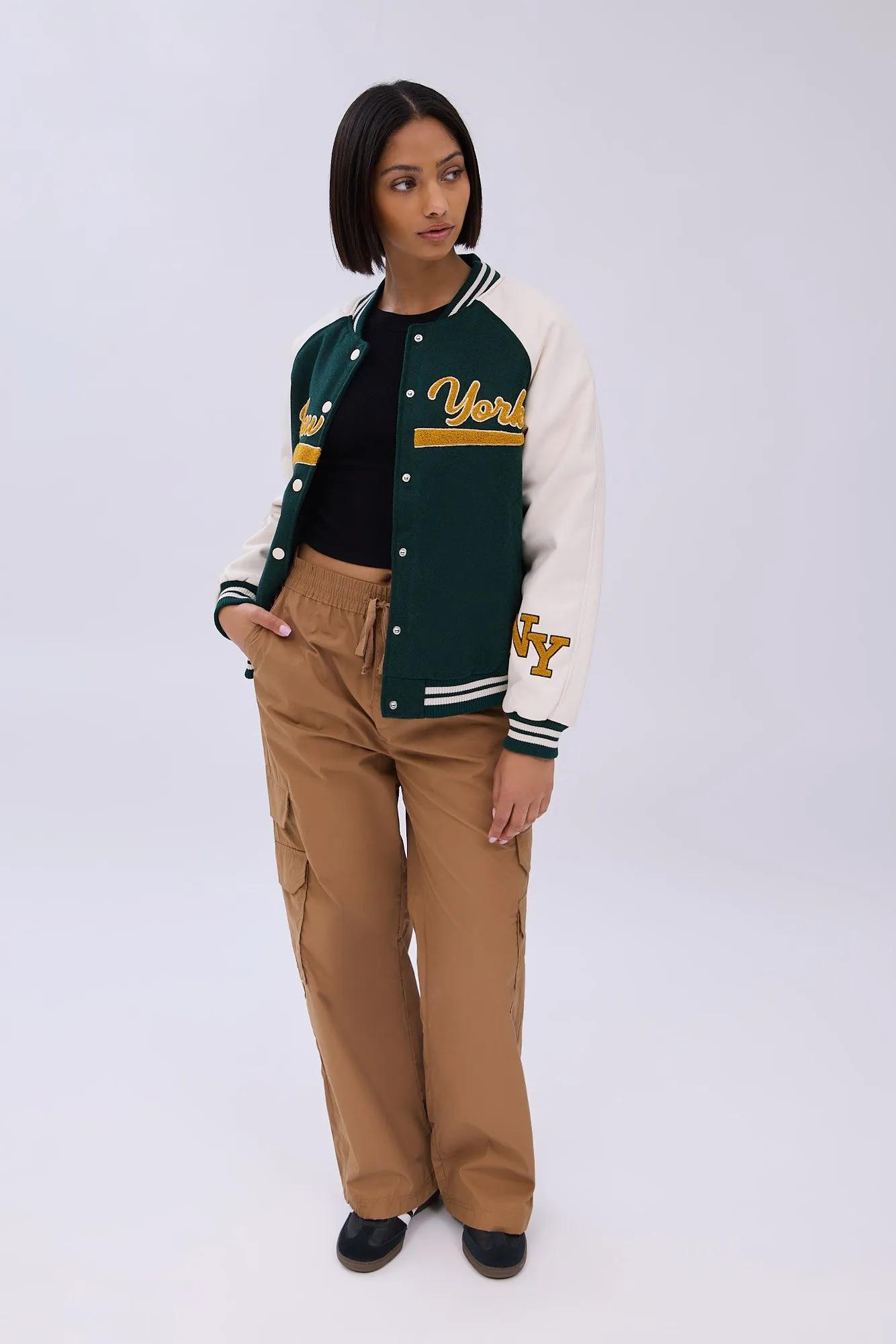 High Rise Wide Leg Cargo Twill Pants sold by Bluenotes product image thumbnail 2