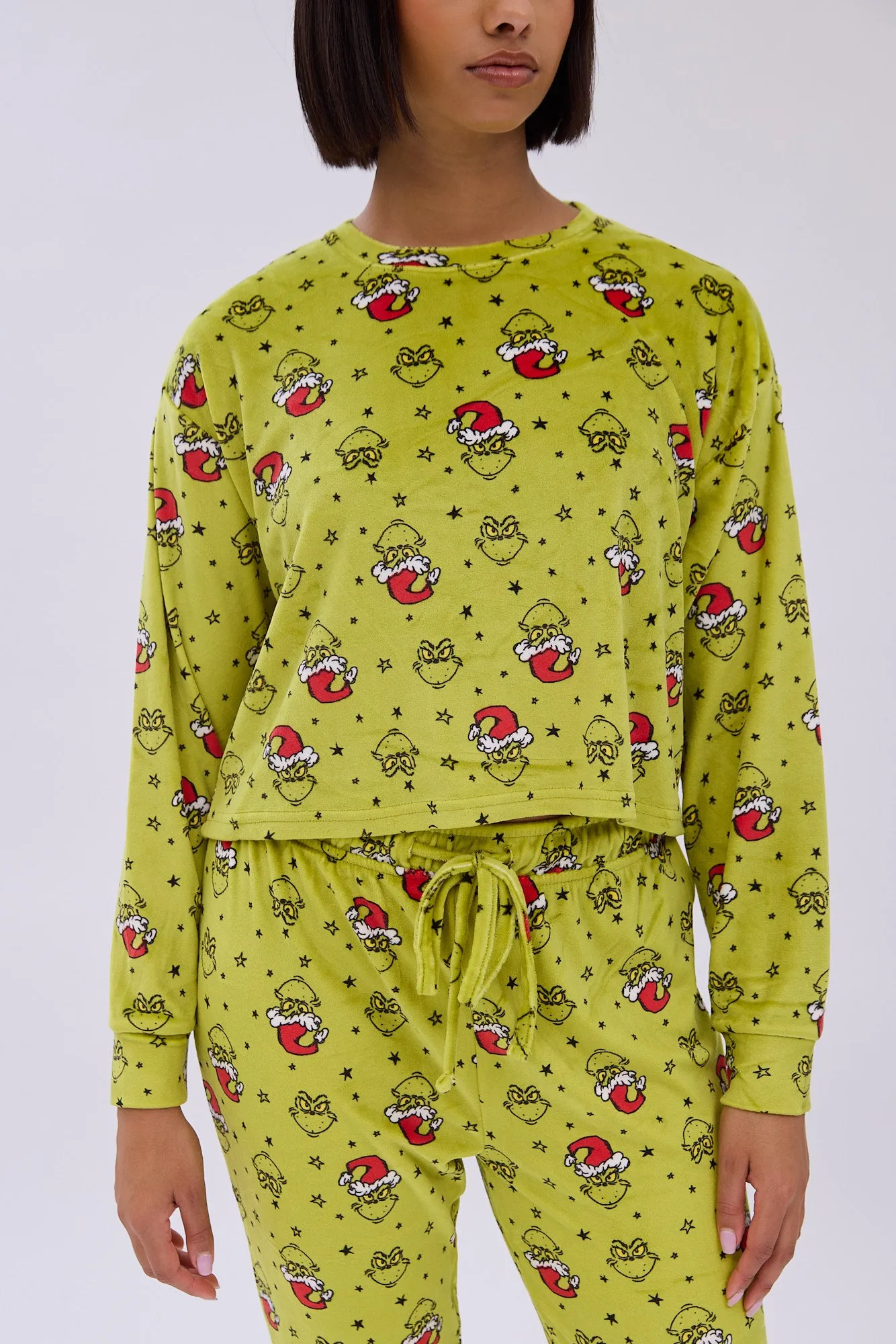 The Grinch Printed Velour Pajama Jogger And Tee Set sold by Bluenotes product image thumbnail 3