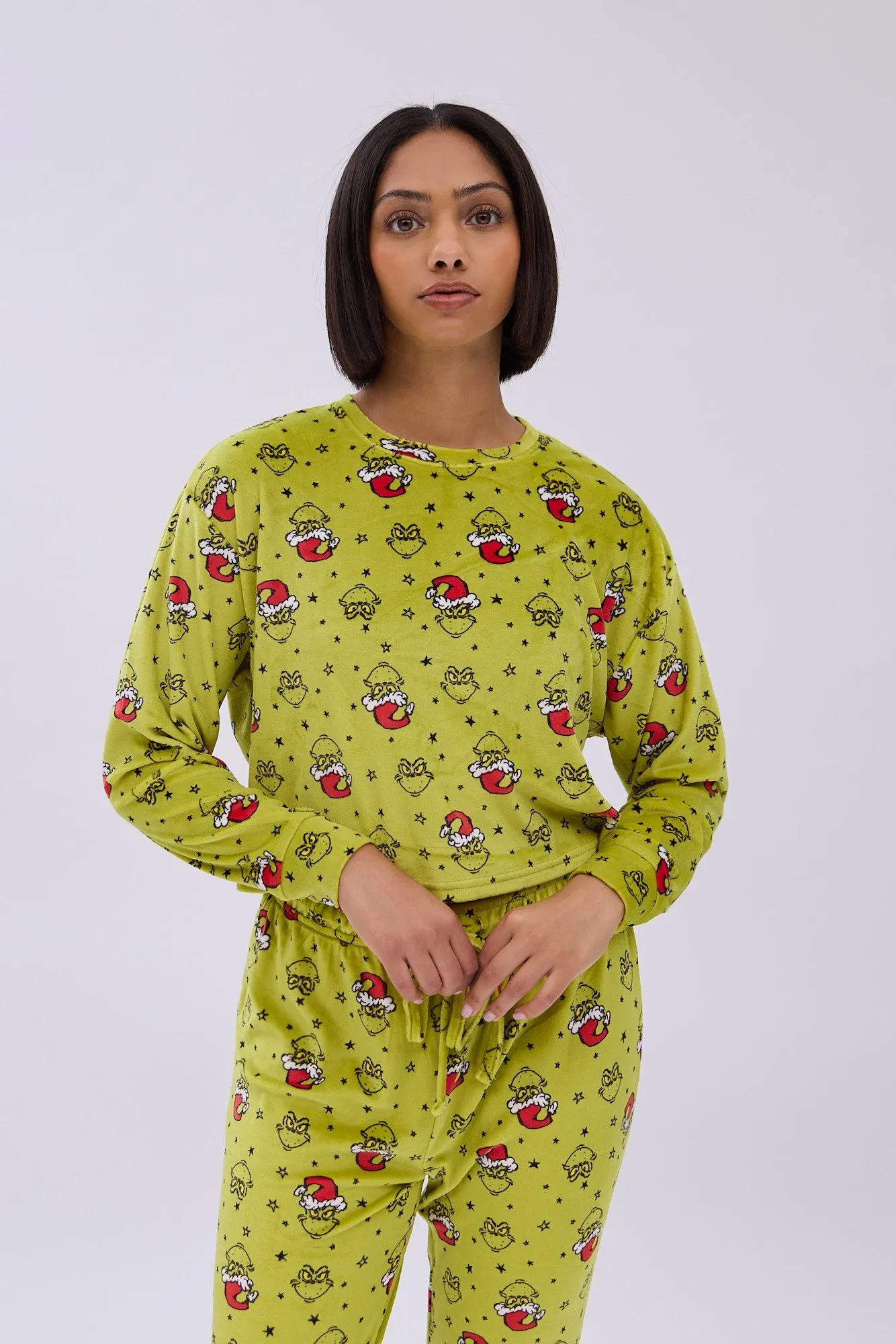 The Grinch Printed Velour Pajama Jogger And Tee Set sold by Bluenotes product image thumbnail 2