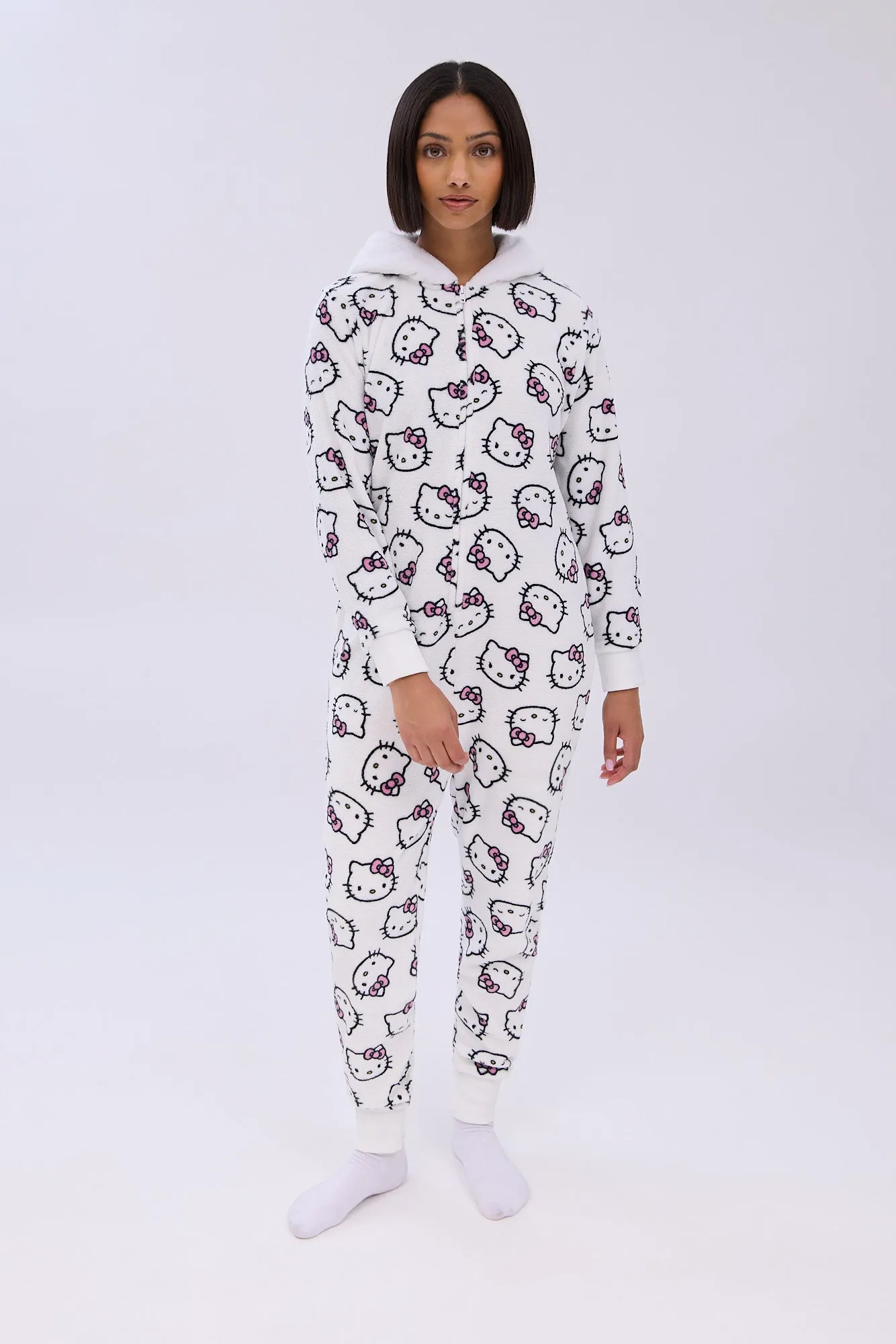 Hello Kitty Wink Printed Hooded Onesie sold by Bluenotes