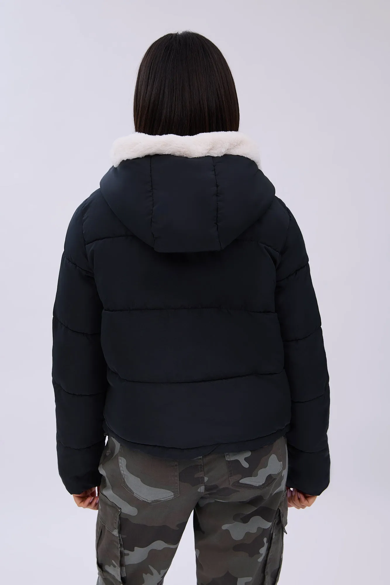 Cropped Hooded Puffer Jacket sold by Bluenotes product image thumbnail 5