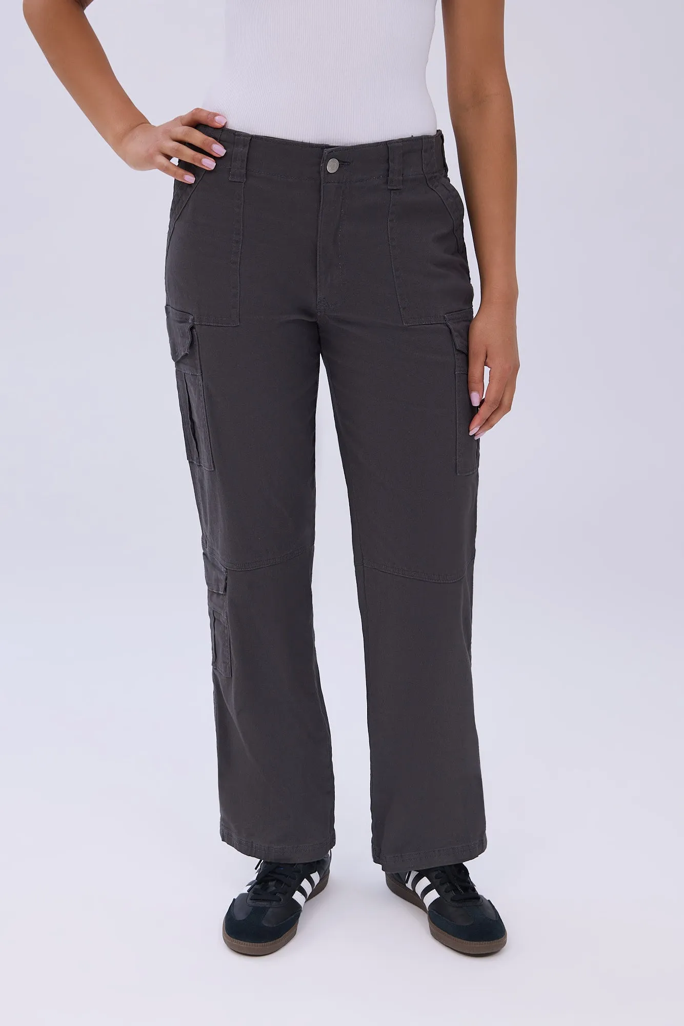 High Rise Straight Leg Cargo Twill Pants sold by Bluenotes