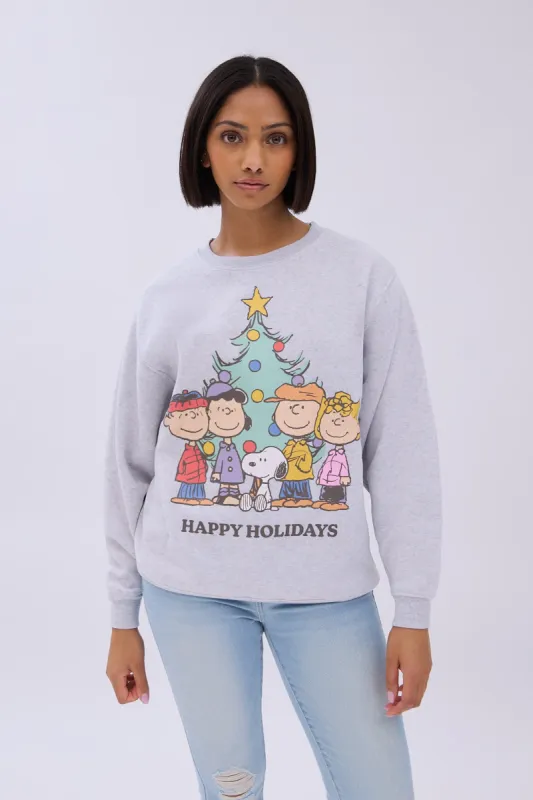 Snoopy Peanuts Holidays Graphic Crew Neck Sweatshirt made by Aeropostale