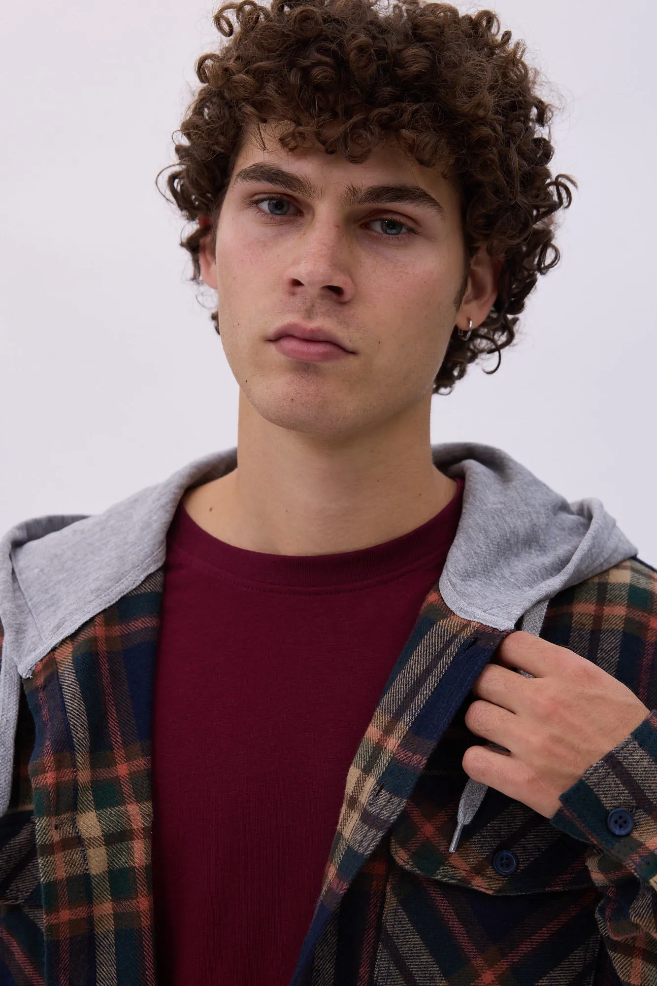 North Western Hooded Plaid Flannel Overshirt sold by Bluenotes product image thumbnail 2