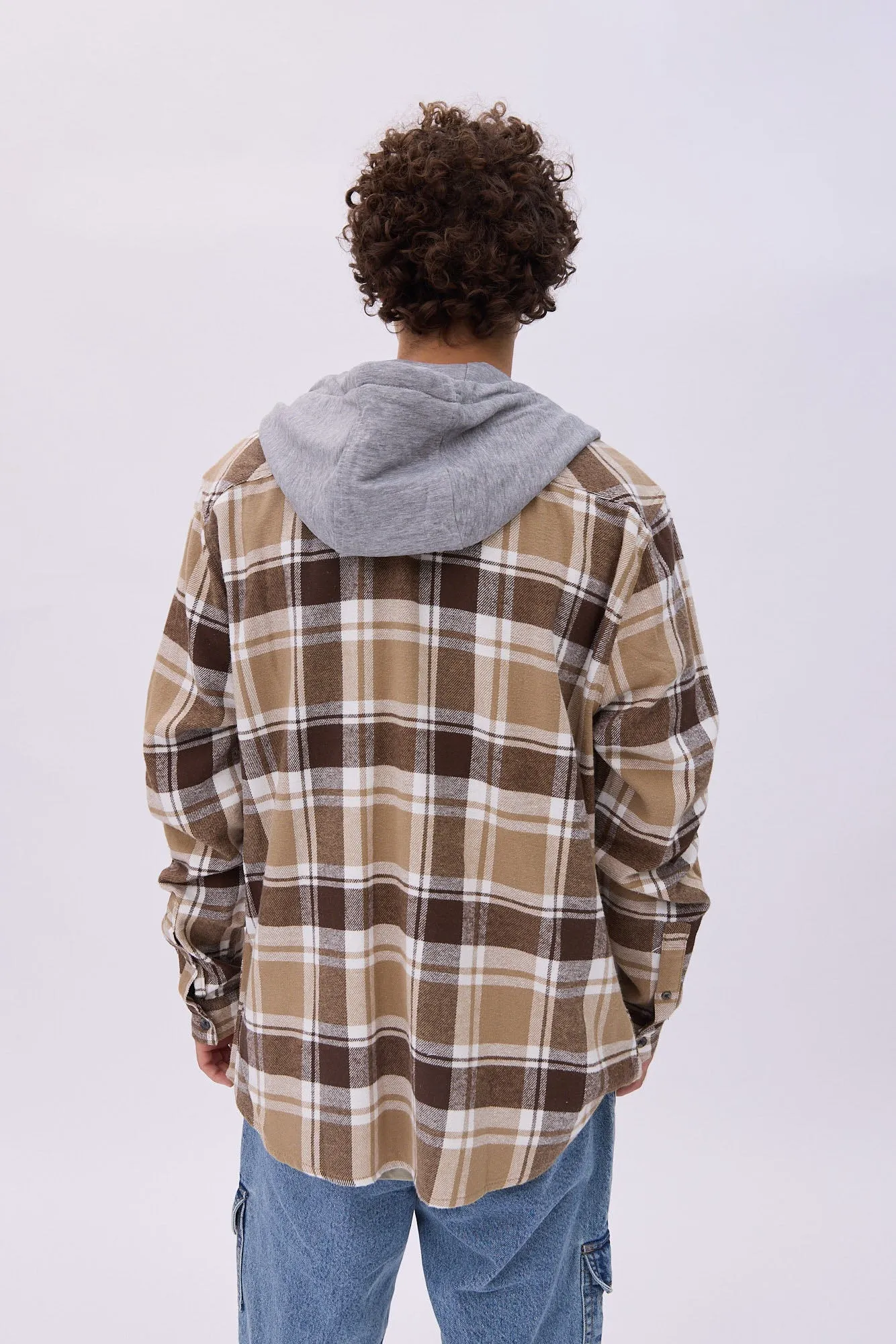 North Western Hooded Plaid Flannel Overshirt sold by Bluenotes product image thumbnail 3