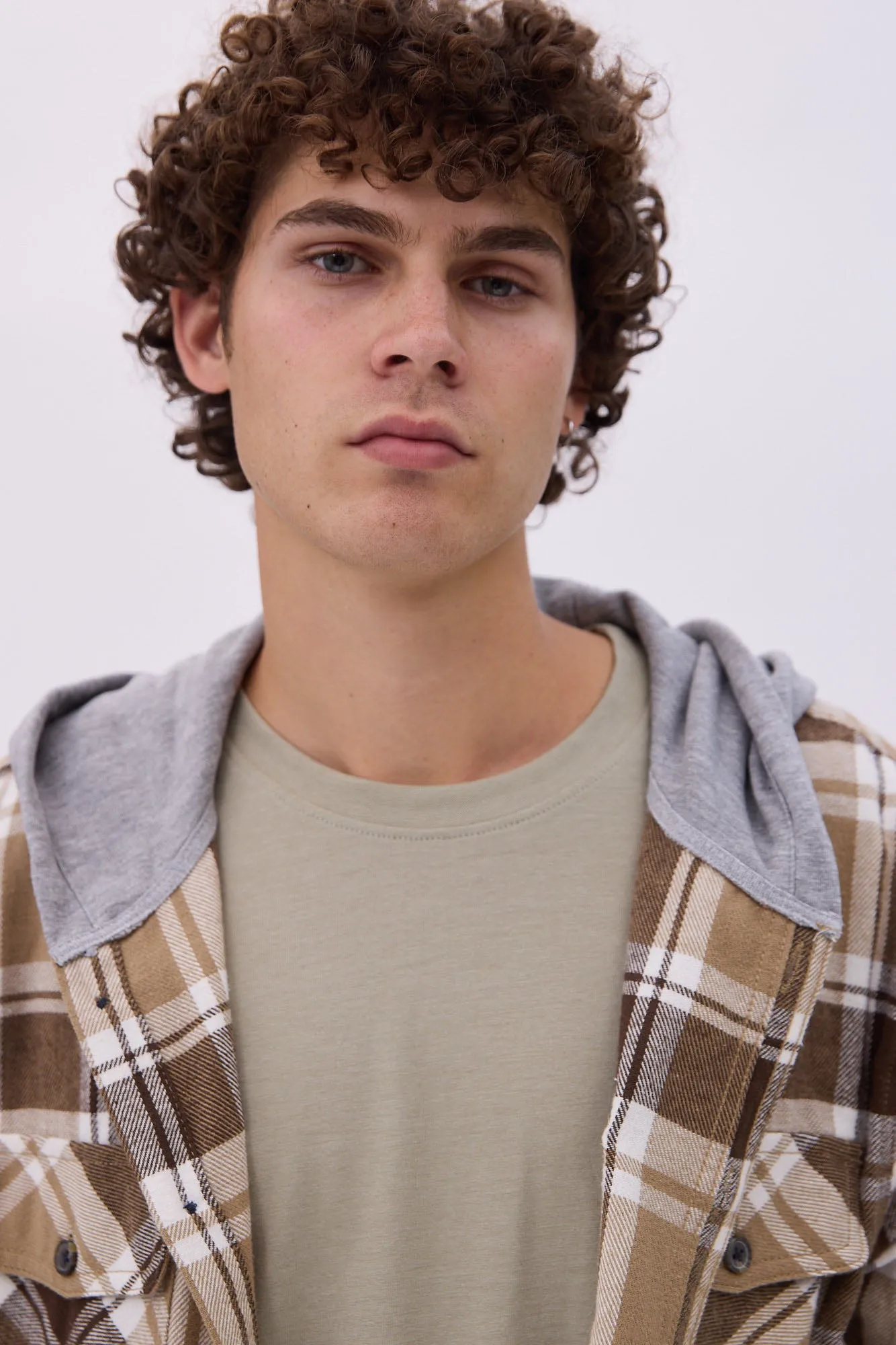 North Western Hooded Plaid Flannel Overshirt sold by Bluenotes product image thumbnail 2