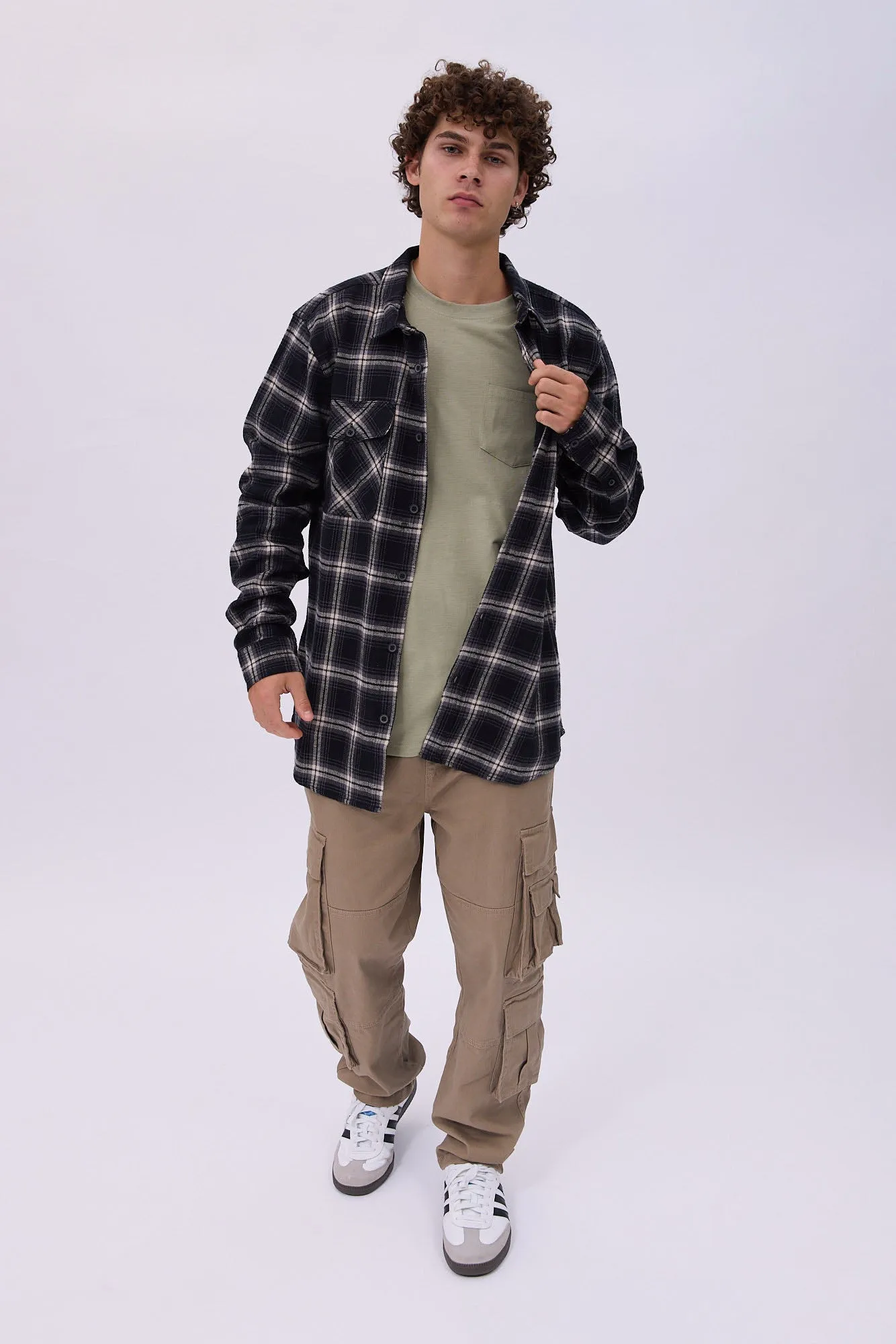 North Western 2 Pocket Plaid Flannel Overshirt sold by Bluenotes product image thumbnail 4