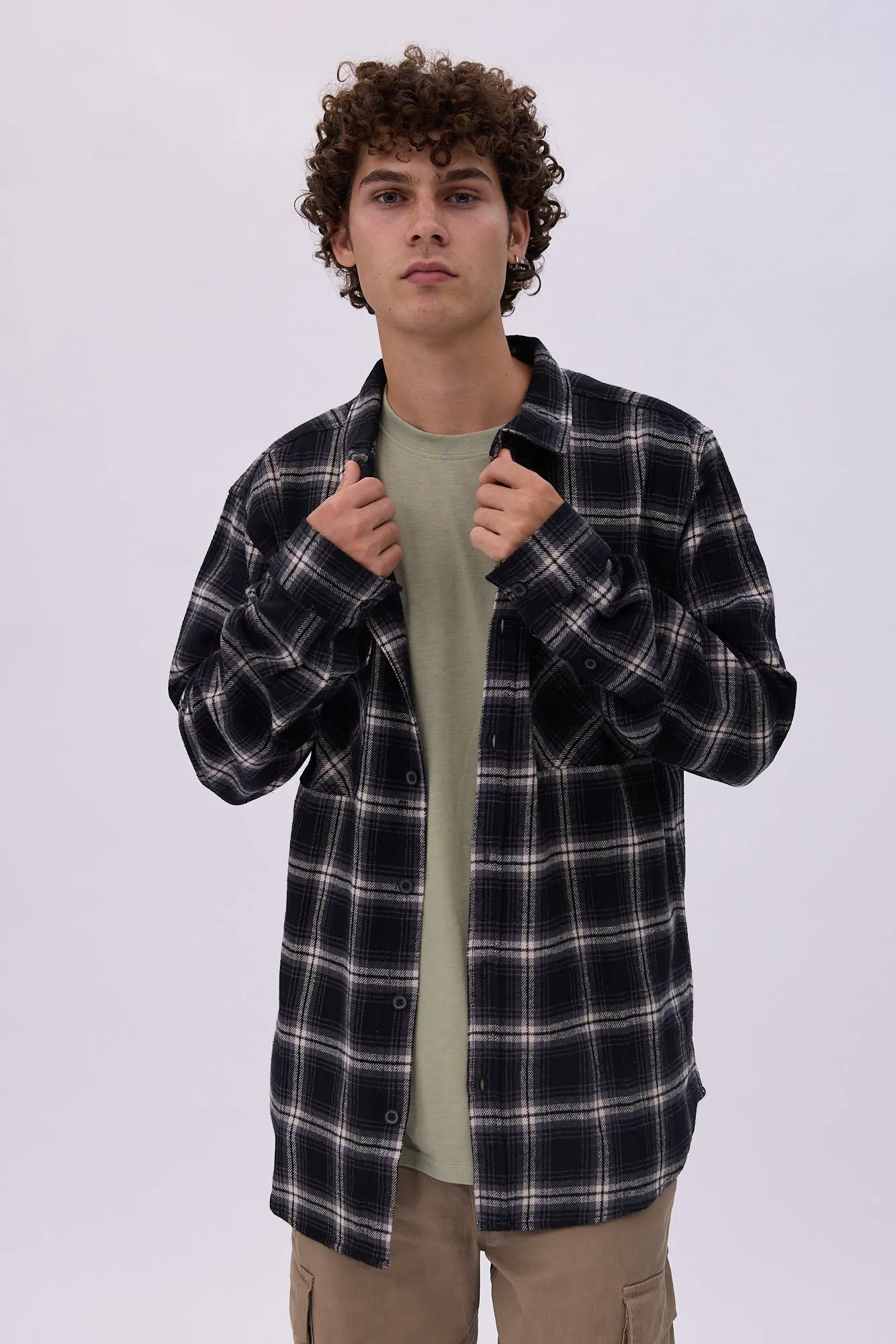 North Western 2 Pocket Plaid Flannel Overshirt sold by Bluenotes