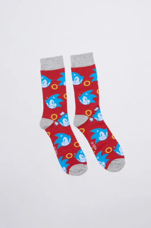 Sonic The Hedgehog Printed Crew Socks sold by Bluenotes