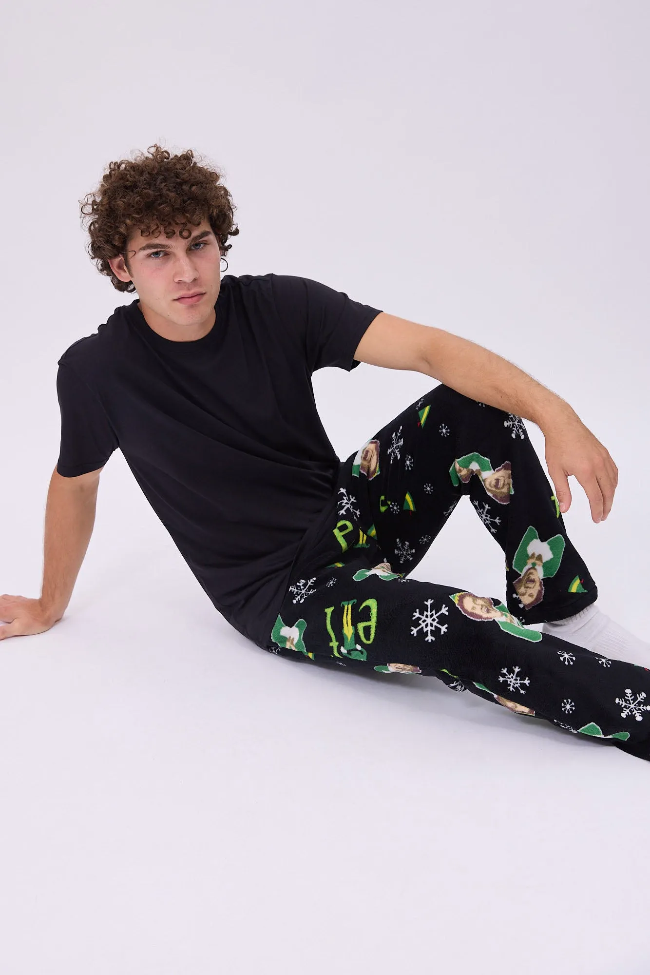 Elf Printed Plush Pajama Pants sold by Bluenotes product image thumbnail 4
