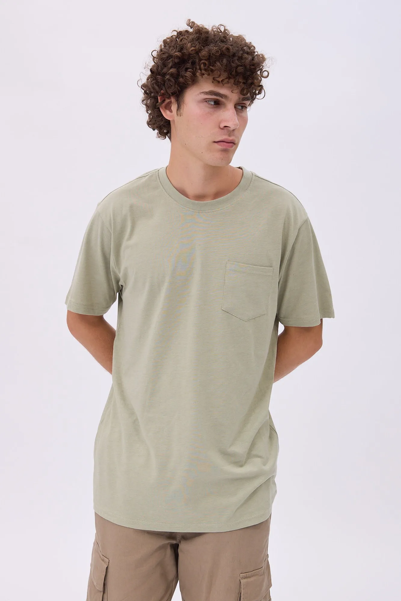 Basic Relaxed Pocket Crew Neck Tee sold by Bluenotes