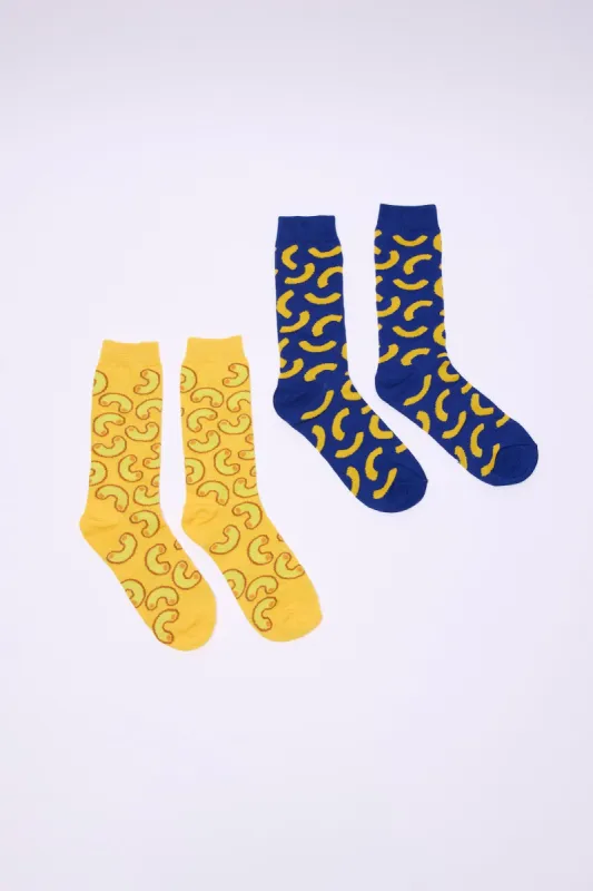 Mac & Cheese Crew Socks Giftable 2-Pack sold by Bluenotes