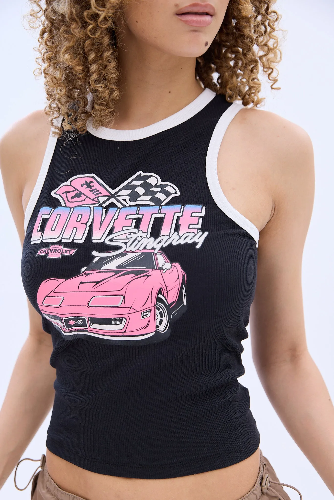 Corvette Graphic Ribbed Tank Top sold by Bluenotes product image thumbnail 2