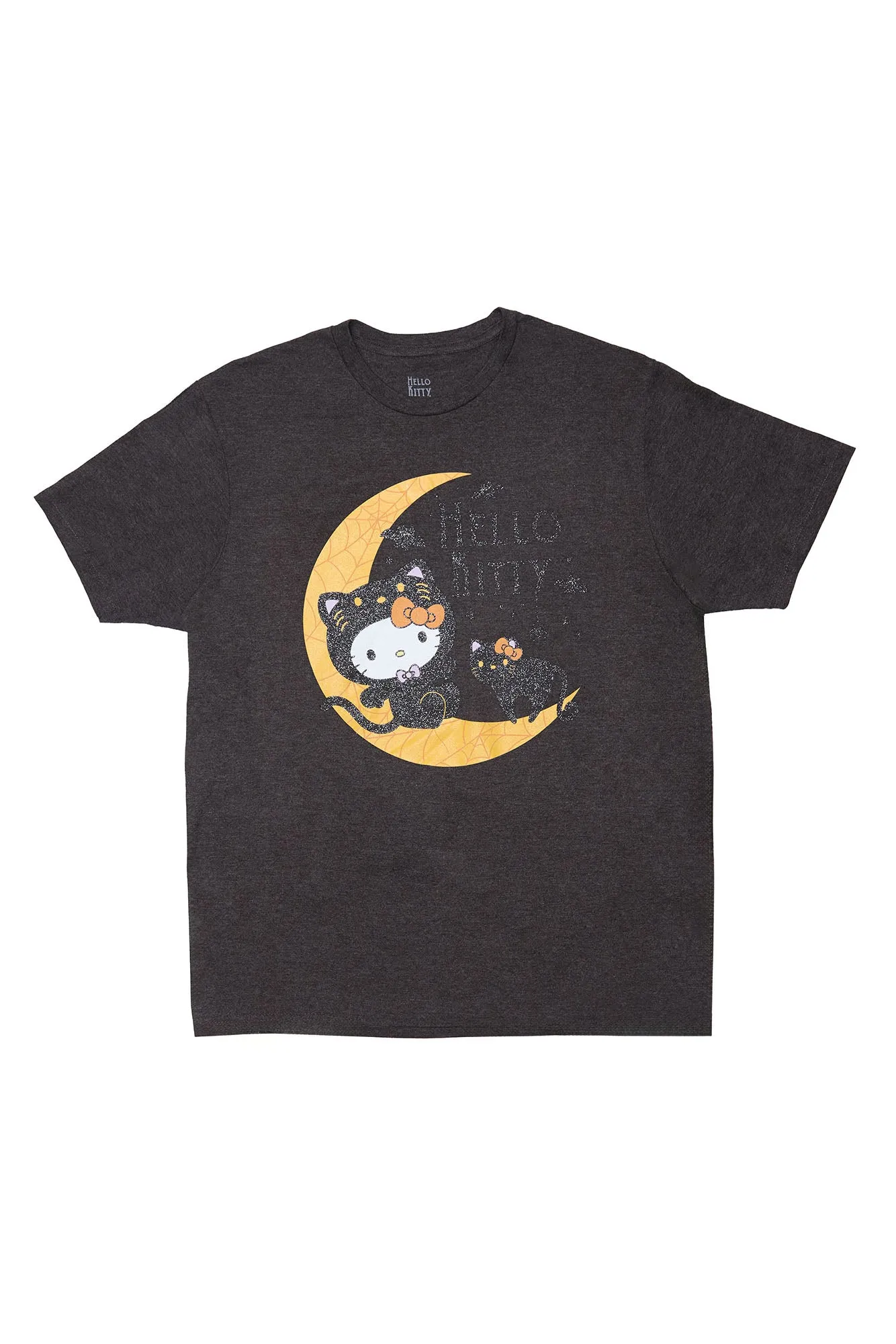 Hello Kitty Cat And Crescent Moon Glitter Graphic Relaxed Tee sold by Bluenotes
