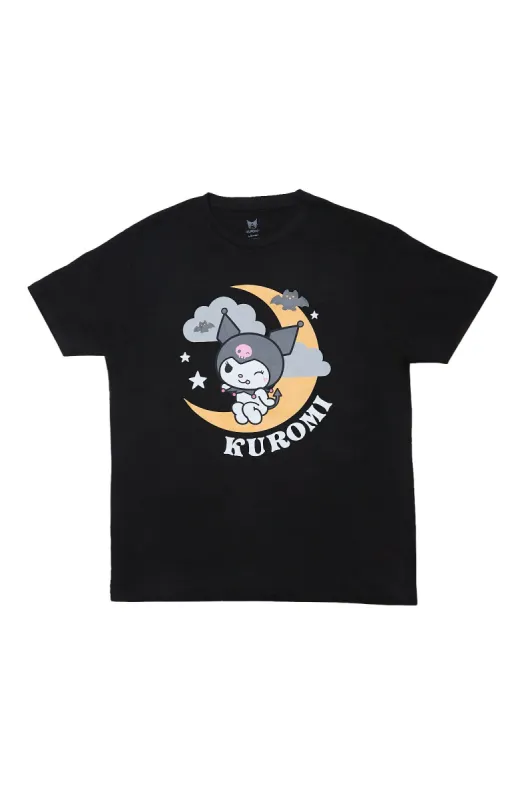 Kuromi Moon Graphic Relaxed Tee sold by Bluenotes