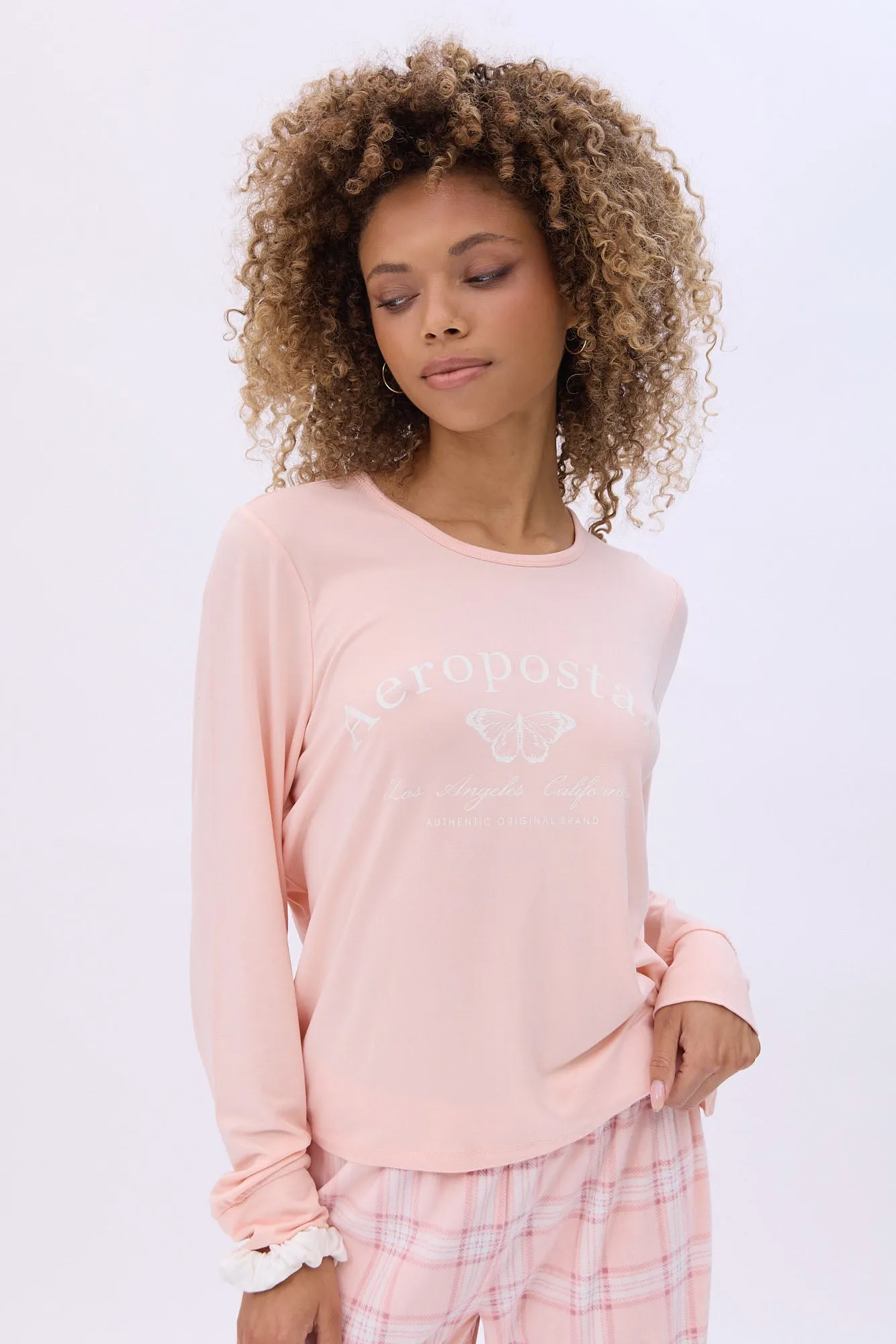 Velour 3-Piece Pajama Scrunchie Jogger And Tee Set sold by Bluenotes product image thumbnail 3