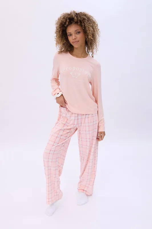 Velour 3-Piece Pajama Scrunchie Jogger And Tee Set sold by Bluenotes