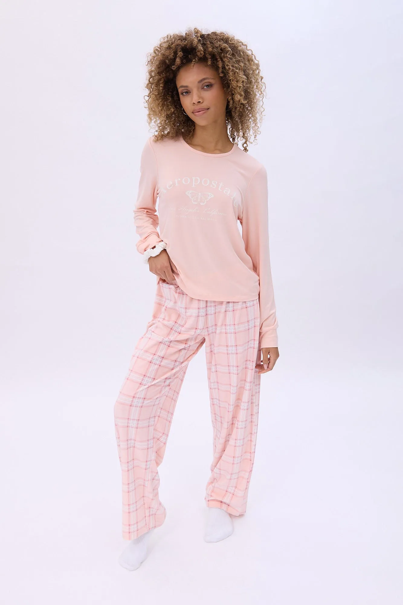Velour 3-Piece Pajama Scrunchie Jogger And Tee Set sold by Bluenotes