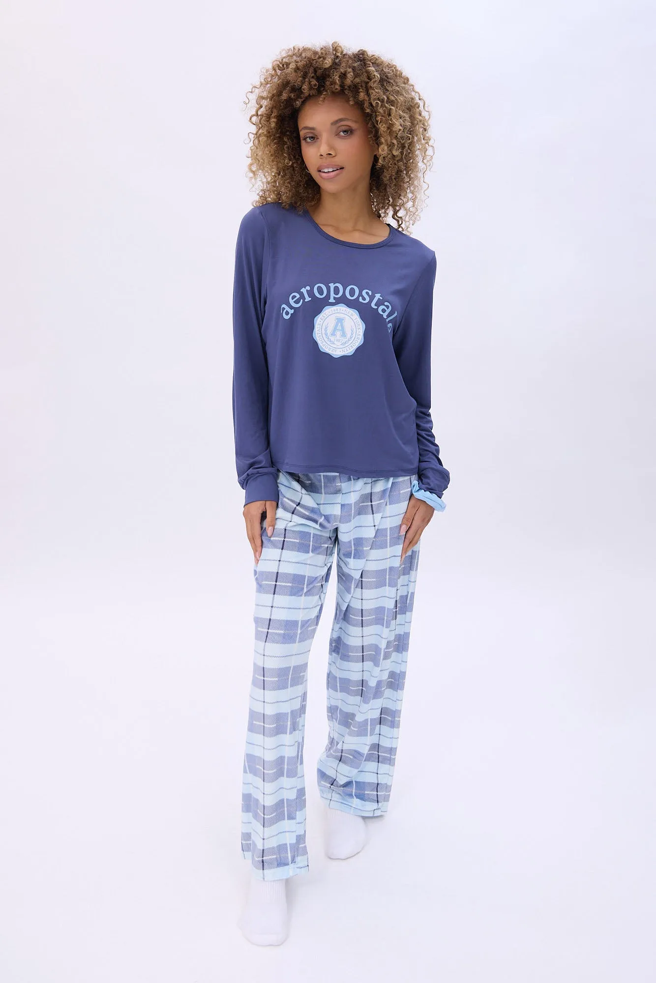 Velour 3-Piece Pajama Scrunchie Jogger And Tee Set sold by Bluenotes product image thumbnail 5