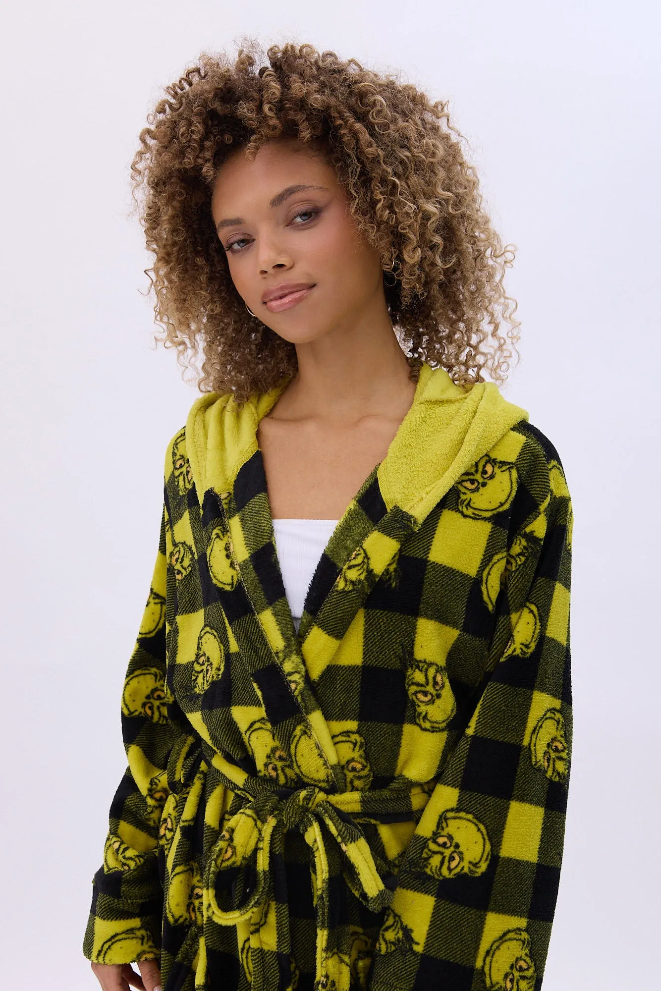 The Grinch Graphic Hooded Belted Robe sold by Bluenotes product image thumbnail 3