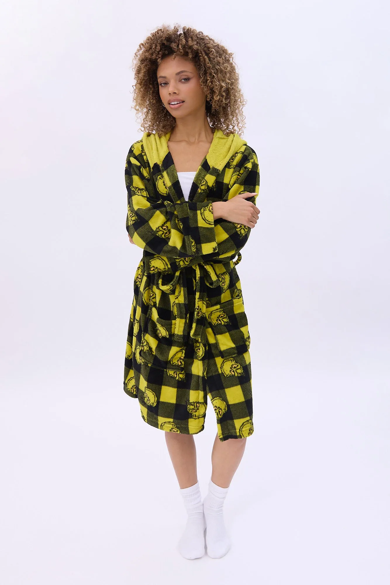 The Grinch Graphic Hooded Belted Robe sold by Bluenotes