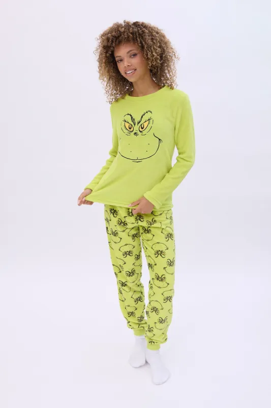 The Grinch Printed Pajama Jogger And Tee Set made by Aeropostale