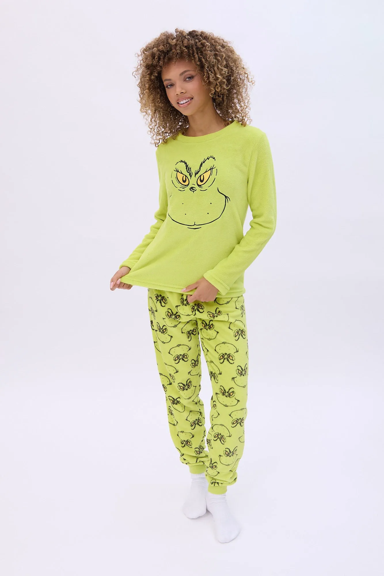 The Grinch Printed Pajama Jogger And Tee Set sold by Bluenotes