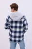 North Western Hooded Plaid Flannel Overshirt sold by Bluenotes