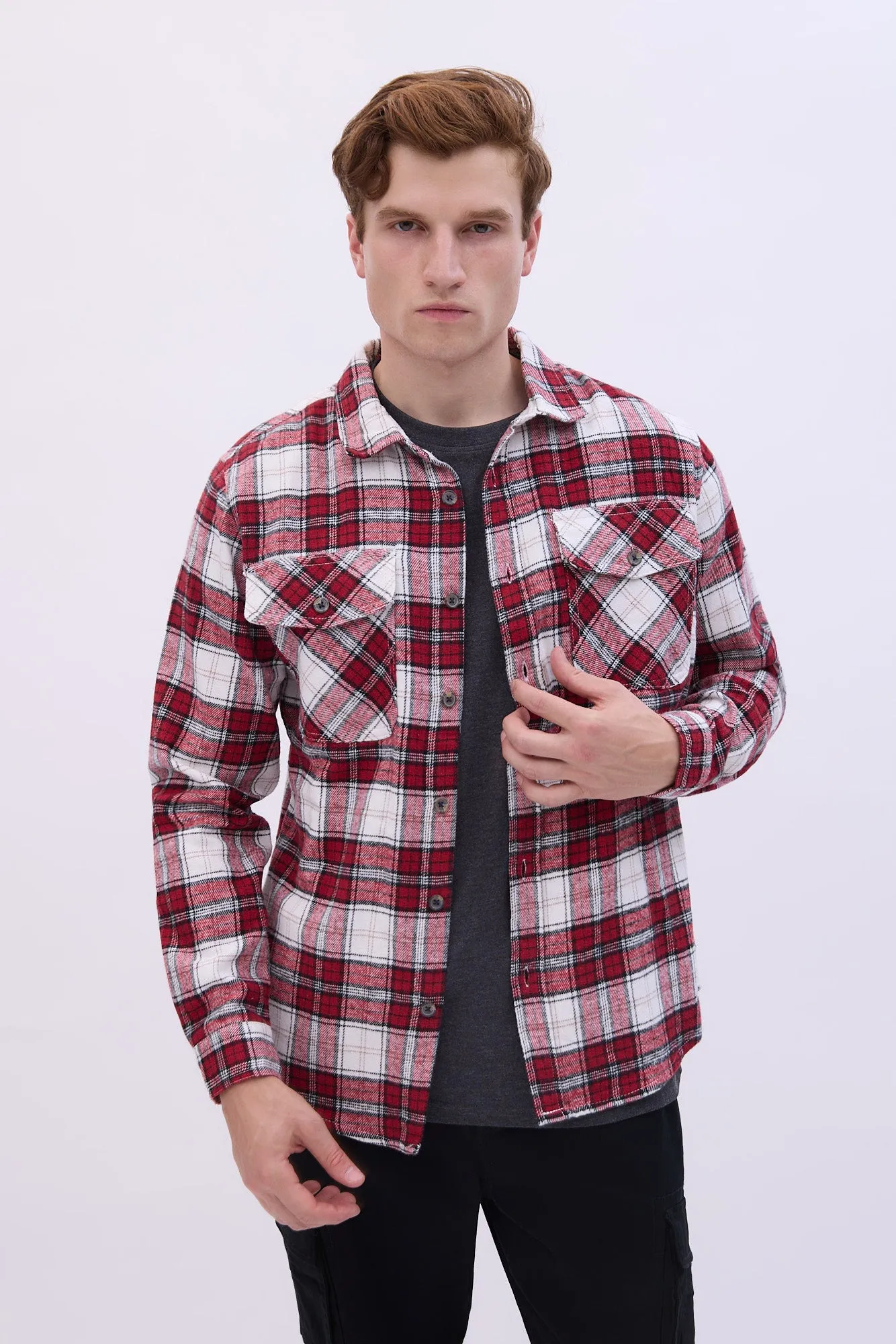 North Western 2 Pocket Plaid Flannel Overshirt sold by Bluenotes