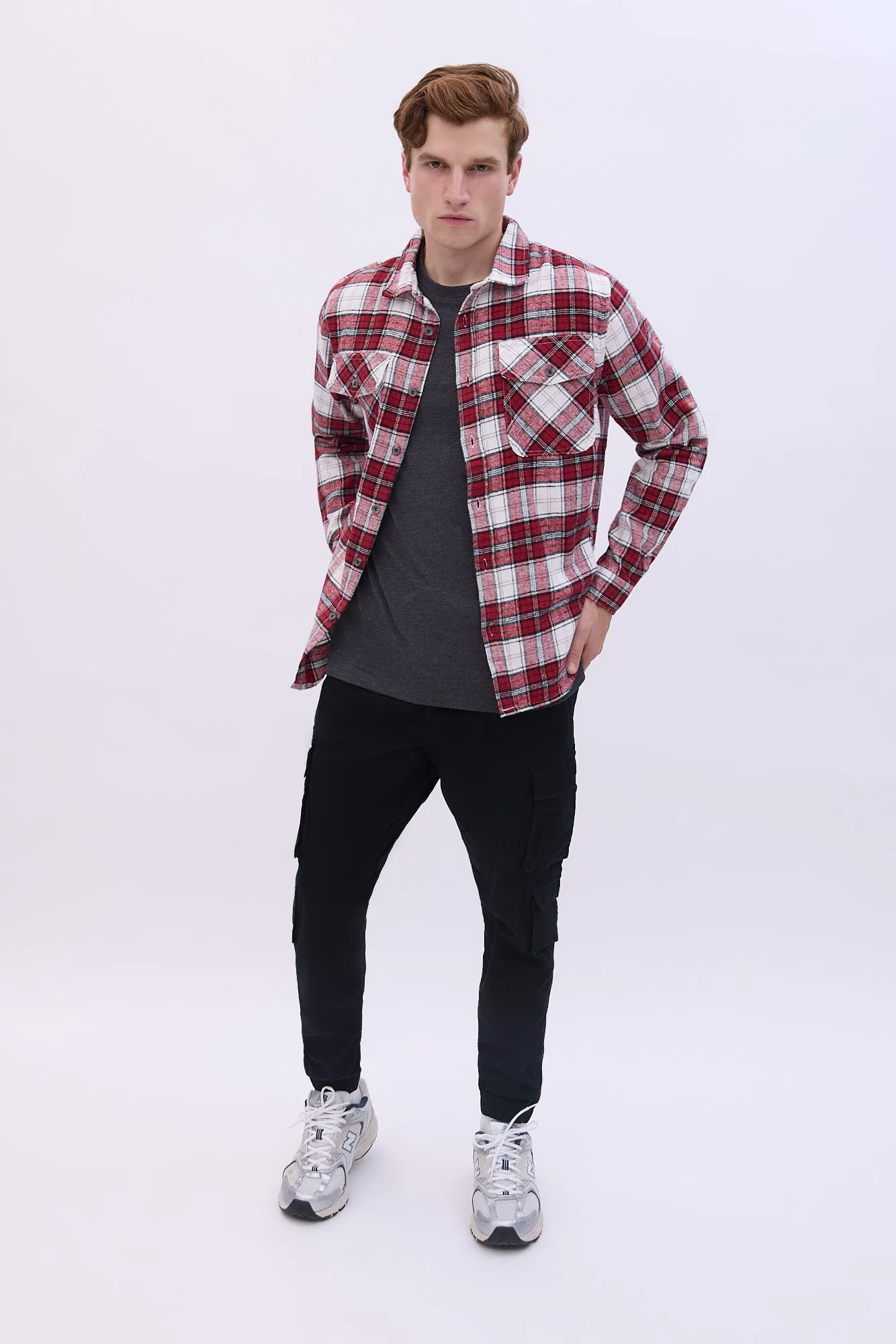 North Western 2 Pocket Plaid Flannel Overshirt sold by Bluenotes product image thumbnail 4