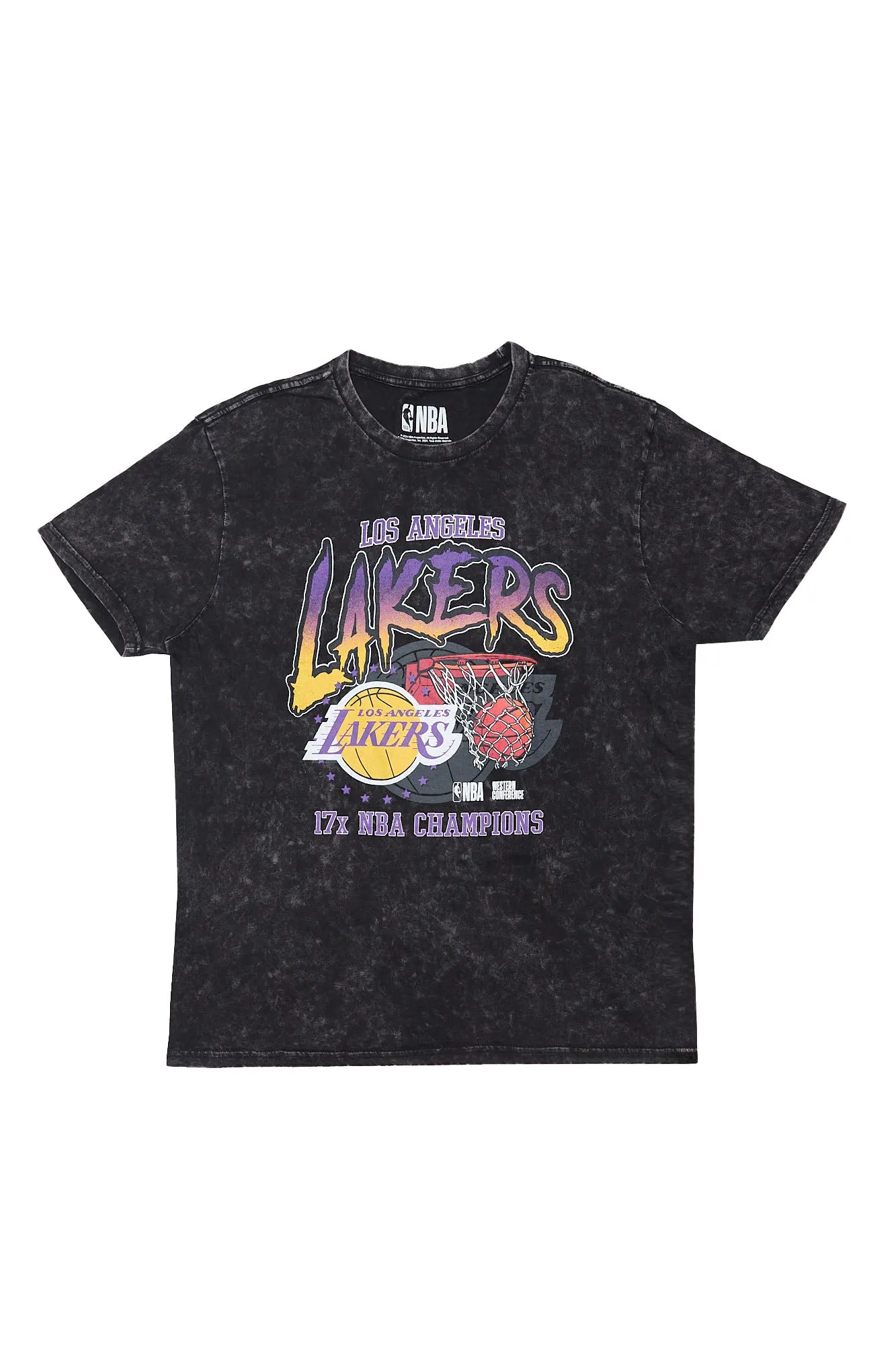 Los Angeles Lakers Graphic Acid Wash Tee sold by Bluenotes