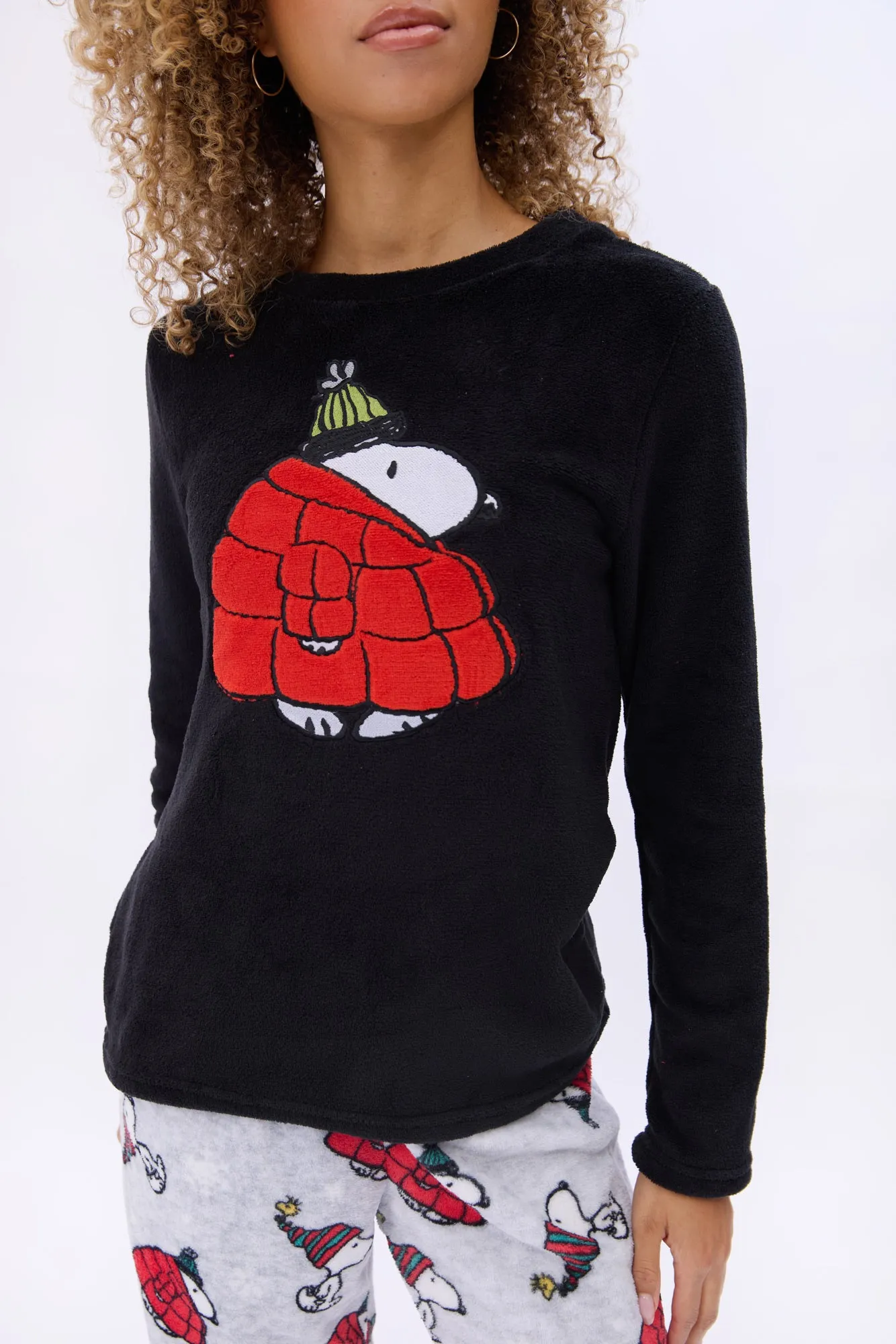 Peanuts Snoopy Puffer Jacket Printed Pajama Jogger And Tee Set sold by Bluenotes product image thumbnail 2