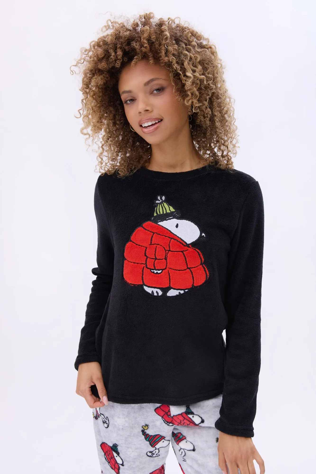 Peanuts Snoopy Puffer Jacket Printed Pajama Jogger And Tee Set sold by Bluenotes product image thumbnail 3