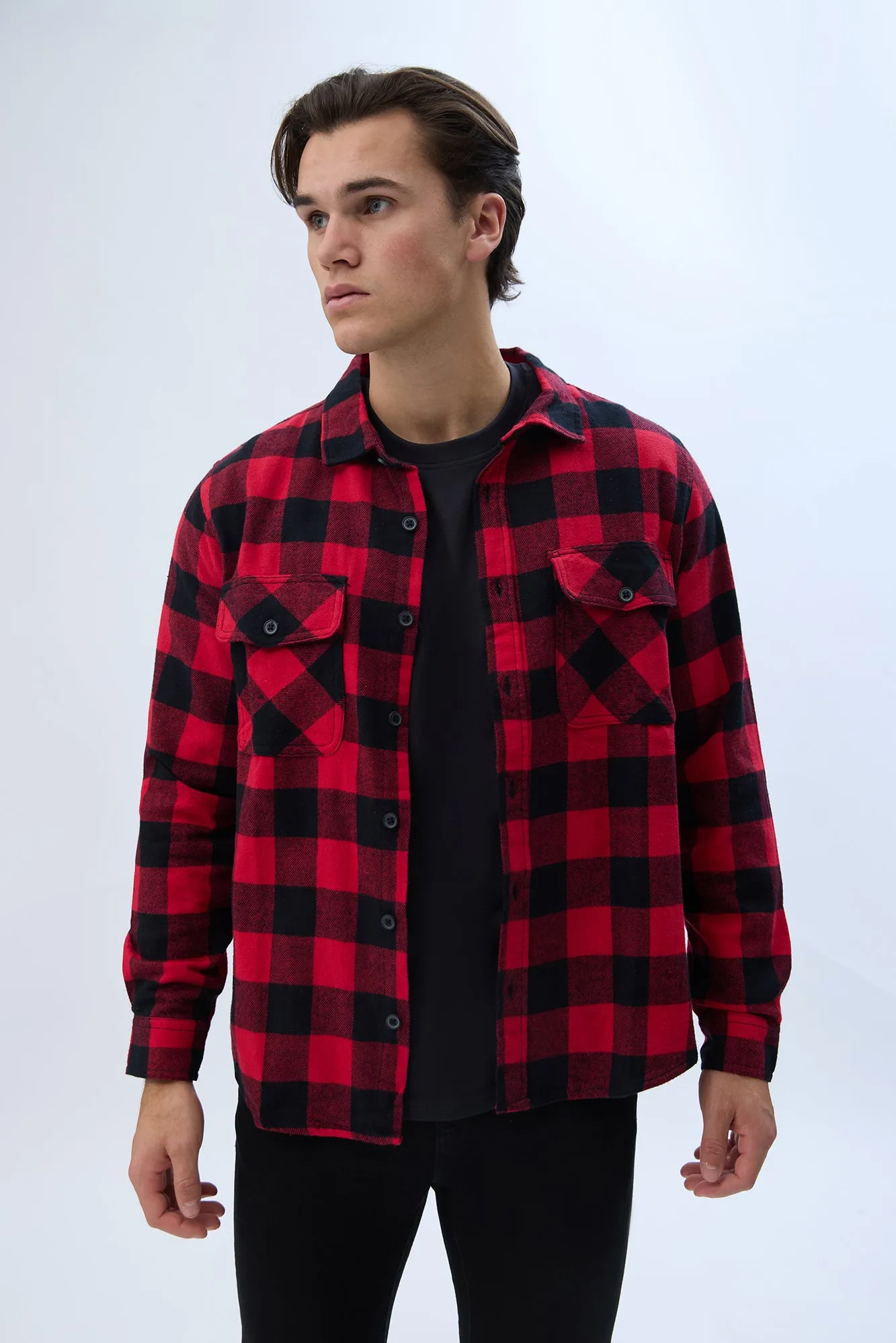 North Western 2 Pocket Buffalo Plaid Flannel Overshirt sold by Bluenotes