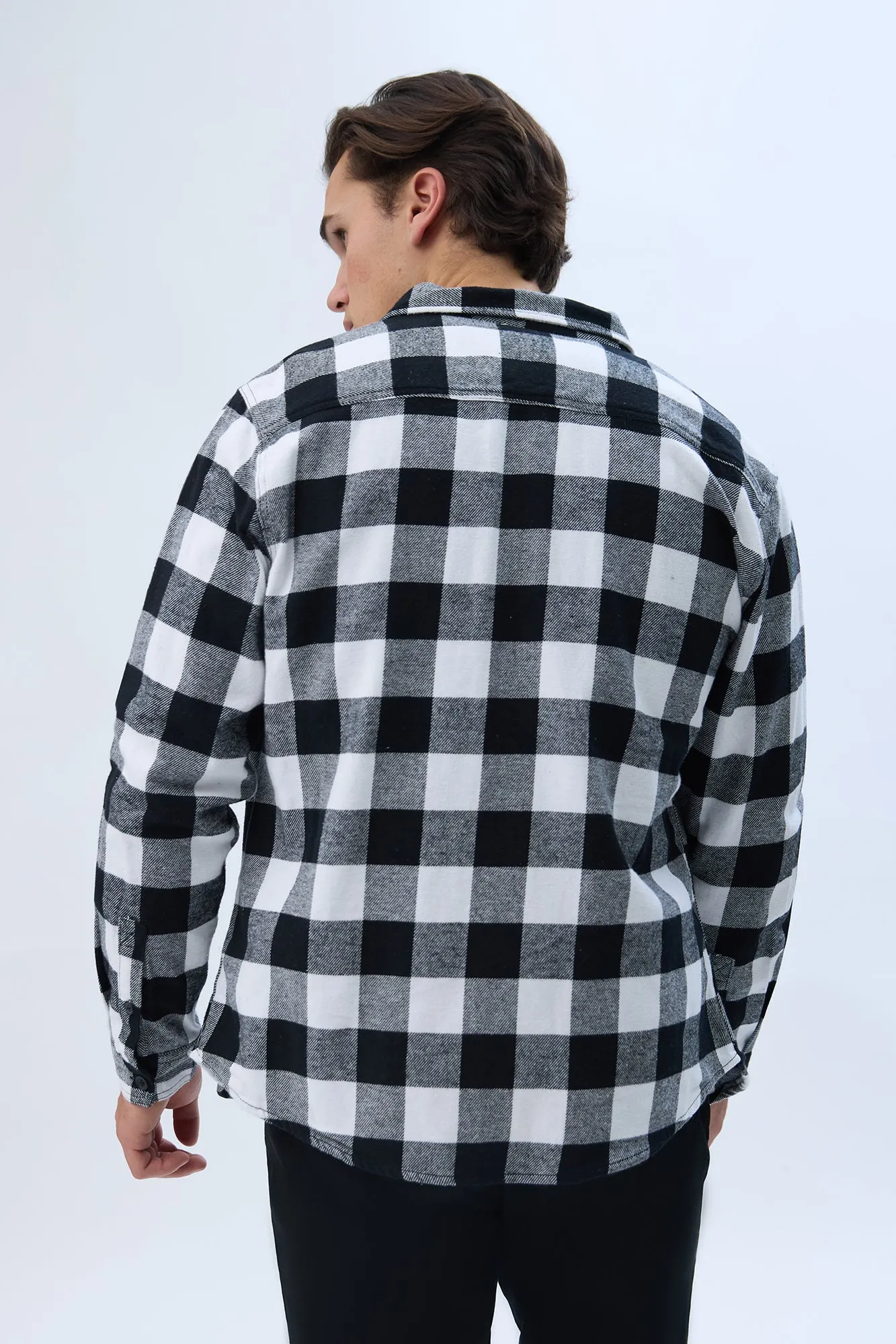 North Western 2 Pocket Buffalo Plaid Flannel Overshirt sold by Bluenotes product image thumbnail 4